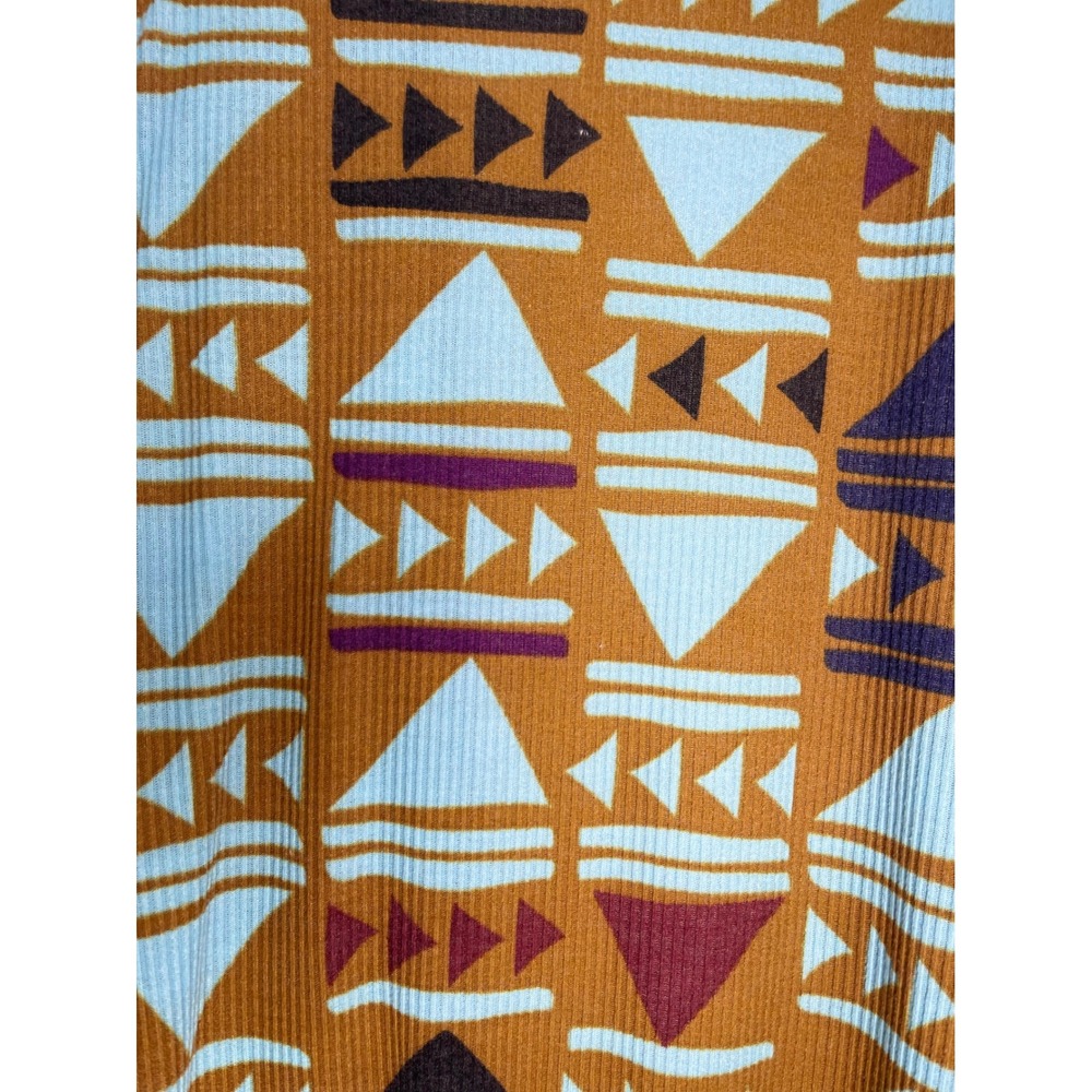 LuLaRoe Joy Vest Womens Medium Mustard Yellow Geometric Ribbed Longline Duster - Picture 7 of 8